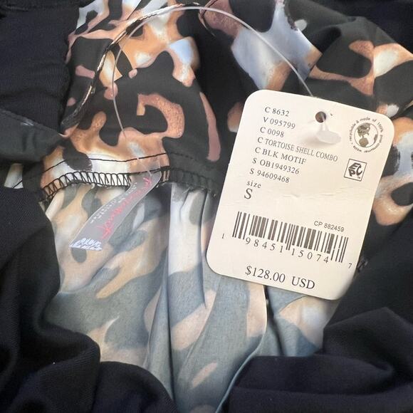 🆕FP Movement by Free People One Two Punch Printed 1 PC Black SZ S NWT - Picture 3 of 5